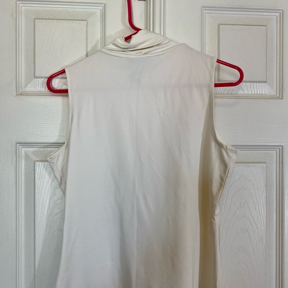 Hilliard & Hanson Cream Sleaveless Cowl Neck Top. Size Medium. Nylon & Spandex - Picture 7 of 9